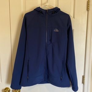 LLBean Mens Hooded Windproof Softshell jacket size Med Tall